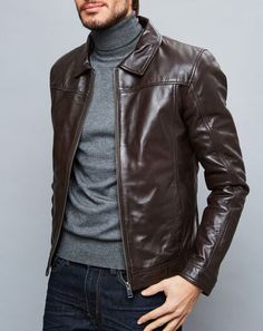 Lookbook Inspiration, Mens Outdoor Jackets, Modern Fashion, Leather Fashion, Timeless Fashion, Leather Jacket, Mens Outfits, Leather, How To Wear