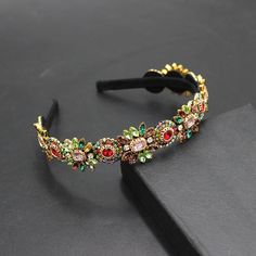 Rhinestone Flower Headband Hair Accessories – TulleLux Bridal Crowns & Accessories Jewelled Headband, Silk Thread Bangles Design, Free Vibes, Rose Headband, Jeweled Headband