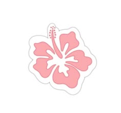 a pink flower sticker on a white background