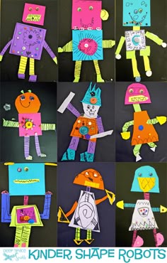 some paper dolls are made to look like robots