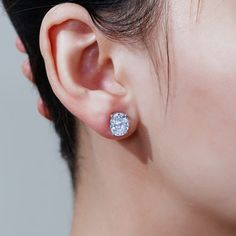 Made from our most loved cut, the oval CZs reflects the most light and glimmer. The 4-prong set CZ shines with maximum shimmer. Each of our stones is conflict-free, making every single stone hand-picked. Each of our diamonds is unique. This earring is a unique addition to your statement jewelry collection. Each stone we handpick is made with love. DESIGN Prong-set, oval-cut Cubic Zirconia STONE 8 x 6mm Oval-cut Cubic Zirconia stone METAL Platinum-plated Sterling Silver CLASP TYPE Post & Nut CARA Single Stone, Stone Studs, 3 Carat, Gold Plated Sterling Silver, Hand Picked, Statement Jewelry, Oval Cut, Prong Setting, Sterling Silver Earrings