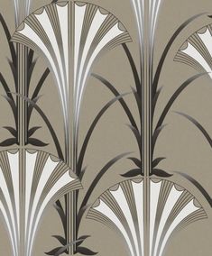 an art deco wallpaper design in grey and white