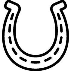 a black and white drawing of a horseshoe