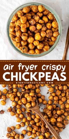 Air fryer crispy chickpeas are a tasty, delicious and super crunchy snack. Using the air fryer these simple snacks take just 15 minutes and are so much crispier than when made in the oven! These crispy roasted chickpeas are a great healthy snack to meal prep plus they are vegan and gluten free. Airfryer Chickpeas, Crispy Air Fryer Chickpeas, Air Fryer Chickpeas, Pea Snacks, Ww Snacks, Chic Peas, Crunchy Chickpeas, Crispy Chickpeas, Skinnytaste Recipes