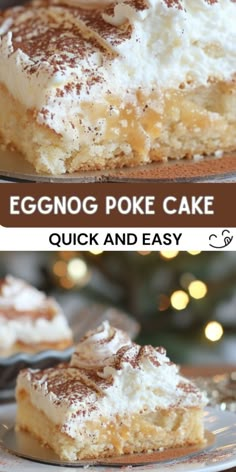 eggnog poke cake is an easy dessert recipe