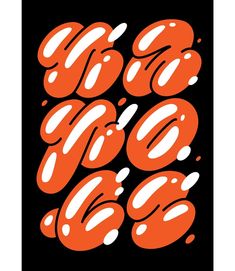 an orange and white sticker with the word go on it's black background