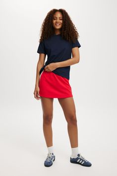 Sporty SkirtCotton On Women - Retro Sporty Skirt - Scarlet RedCotton On | Women | Clothing | Sweats & HoodiesCotton On | Women | Clothing | Sweats & HoodiesCotton On | Women | Clothing | Sweats & Hoodies Sporty Red Skort For Summer, Sporty Relaxed Mini Skirt, Red Casual Mini Skort, Casual Red Mini Skort, Casual Fitted Red Tennis Skirt, Red Short Tennis Skirt For Spring, Red Casual Mini Length Skort, Casual Red Tennis Skirt For Spring, Sporty Red Tennis Skirt For Summer