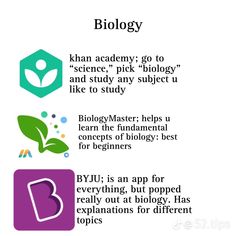 an info sheet describing the different types of biology