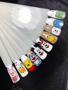 Cartoon Nails Design, Cartoon Nail Art Designs, Nail Art Cartoon, Panda Nails, Nail Cartoon, Panda Nail Art, Cartoon Nail Designs, Cartoon Nail Art, Summer Nails Art