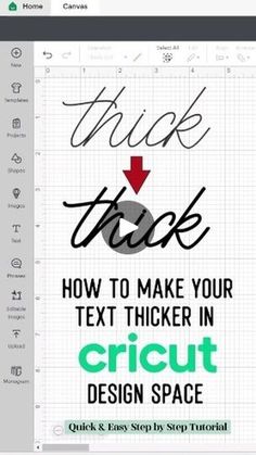 an image of how to make your text thicker in cricut design space