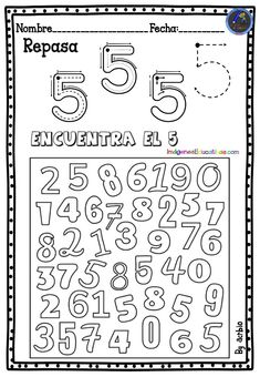 an image of numbers and symbols for the spanish language coloring book, with black and white lines