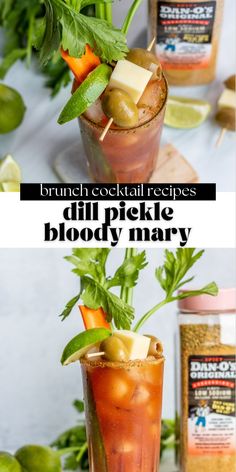 This dill pickle bloody Mary is such a delicious brunch cocktail recipe! I love the addition of the dill pickle juice to this homemade bloody Mary. Tailgating Cocktails, Cocktail With Vodka, Drink Flights, Dill Pickle Juice, Brunch Cocktail Recipes, Football Recipes, Pickle Vodka, Bits And Bites, Dessert Holiday