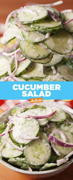 cucumber salad with red onions and dill