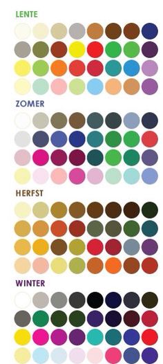 the color scheme for different colors and shapes