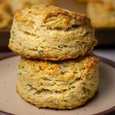 two biscuits stacked on top of each other