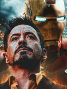 an image of iron man with the caption'revolution studios concept art'on it