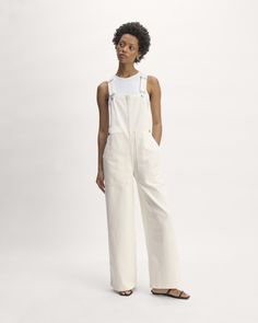 The Gardener Overall White Denim Overalls Outfit, Utility Cotton Overalls With Patch Pockets, Utility Overalls With Relaxed Fit For Everyday, Cotton Overalls With Patch Pockets And Bib Front, Utility Style Spring Overalls For Everyday, Spring Utility Overalls For Everyday, Utility Overalls For Everyday Spring Wear, Utility Wide-leg Overalls With Pockets, Utility Wide Leg Overalls With Pockets