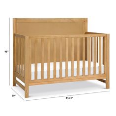 a baby crib is shown with the measurements