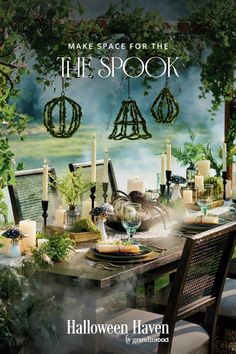 the cover of make space for the spook book, featuring candles and greenery