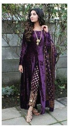 Velvet Pakistani Dress, Velvet Dresses Outfit, Velvet Suit Design, Velvet Dress Designs, Beautiful Pakistani Dresses, Winter Dress Outfits, Designer Party Wear Dresses