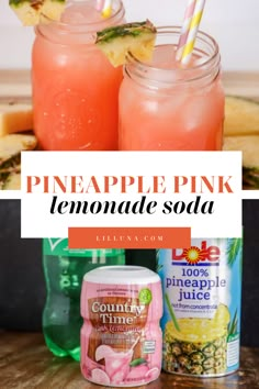 pineapple pink lemonade soda is the perfect summer drink