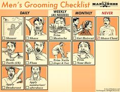 Men's Grooming Checklist | The Art of Manliness Guys Grooming, Gentlemens Guide, Desain Quilling, Chicken Dip, Handy Dandy, Male Grooming, Looking Dapper, Trim Nails