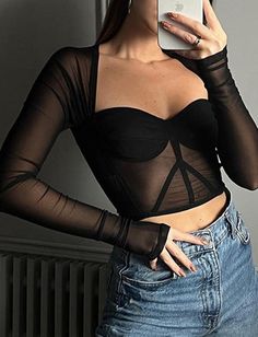 We wish that you would get good vibes when you get those beautiful outfit from JUICICI Black Mesh Crop Top, Patchwork Crop Top, Fishnet Top, Mesh Crop Top, Autumn T Shirts, Corset Crop Top, Cropped Tops, Collars For Women, 45 Years