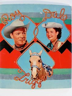 an old movie poster with two people and a horse