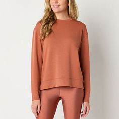 This Xersion women's long-sleeve sweatshirt is a comfy go-to for lounging or hitting the gym. Made from super-soft french terry, this pullover top has a crew neckline and elongated sleeves. Team it with workout sweatpants or leggings. 2nd Piece Sleeve Length: Long SleevesClosure Type: Pullover HeadFit: Regular FitNeckline: Crew NeckSleeve Length: Long SleeveApparel Length: 25 Inches - FrontFiber Content: 63% Polyester, 34% Rayon, 3% SpandexFabric Description: French TerryCare: Machine Wash, Tumb Comfy Crew Neck Sweatshirt For Relaxation, Fall Crew Neck Top For Relaxation, Crew Neck Top For Fall Relaxation, Relaxed Fit Athleisure Sweatshirt For Relaxation, Athleisure Relaxed Fit Sweatshirt For Relaxation, Sporty Cozy Fit Sweatshirt For Relaxation, Fall Crew Neck Sweatshirt For Relaxation, Fall Relaxation Crew Neck Sweatshirt, Ribbed Cuffs Tops For Relaxation In Fall