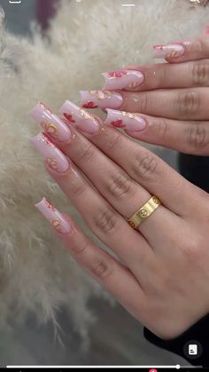 Nails With Flowers Inside, Simple Girly Nails, Cutest Nails, Simple Family Meals, Designs For Short Nails, Luxury Essentials, Boutique Instagram, Girly Acrylic Nails, Cute Acrylic Nail Designs