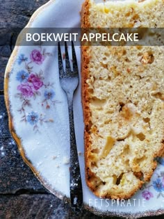 a piece of cake sitting on top of a plate next to a knife and fork