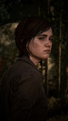 the last of us's character, ellie in an image from the video game