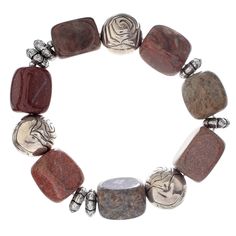 "Find the John Bead Jasper No.86 Natural Stone Stretch Bracelet at Michaels. com. This handmade bead bracelet, made using brown jasper and silver-colored spacer beads, will make a fantastic addition to your accessory collection. Called the stone of fairness and justice, jasper is a beloved stone that adds instant polish to any ensemble. This handmade bead bracelet, made using brown jasper and silver-colored spacer beads, will make a fantastic addition to your accessory collection. Called the sto Brown Jasper, Bracelets Handmade Beaded, Christmas Items, Arts And Crafts Supplies, Instax Mini, Fujifilm Instax Mini, Bead Bracelet, Stretch Bracelet, Fabric Decor