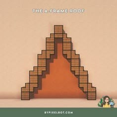 an image of a pyramid made out of bricks with the words the a frame roof above it