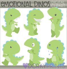 the digital clipart dinosaurs are in different poses