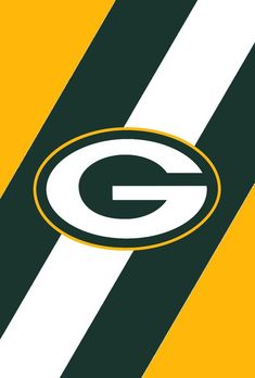 the green bay packers logo on a striped background