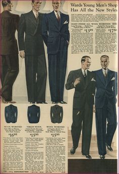 1930s "Young Men's" suits 30s Fashion Men, Young Mens Suits, Vintage Suit Men, Structured Shoulder, Super Outfit