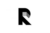 the letter r is made up of black and white letters, which are overlapping with each other