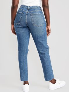 no-gap waist button front zip fly front scoop pockets back patch pockets ripped detail cut-off hems sizes 00-14: curvy waist is 2” smaller and 2” roomier at hip sizes 16 and up: curvy waist is ½” smaller and ¾” roomier at hip 28" regular inseam 26" petite inseam 32" tall inseam models are approx.  5'9" and wear sizes s (4), l (12), and xl (18)machine wash according to the care instruction label Plus Size Boyfriend Jeans, Best Plus Size Jeans, Straight Jeans Outfit, Plus Size Fall Fashion, Jeans Outfit Fall, Plus Size Fall, Curvy Jeans, Ankle Jeans, Plus Size Jeans