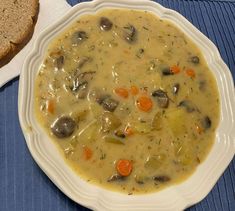 Great fall soup recipe that we enjoy. Recipe was made as written. Potato Mushroom Soup, Mushroom Potato Soup, Mushroom Potato, Potato Mushroom, Eastern European Recipes, Creamy Mushroom Soup, German Recipes