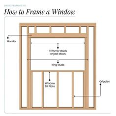 an image of how to frame a window with wood framing and windows on each side