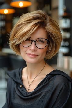 65+ Stunning Short Hairstyles for Women Over 50 with Glasses in 2024 – CreativeBooster Hairstyle With Glasses, Voluminous Bob, Statement Glasses, Undercut Hairstyles Women, Flattering Haircuts, Older Women's Hairstyles, Messy Bob Hairstyles, Haircuts For Women Over 50