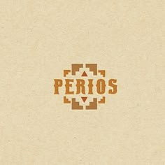 the logo for perios is made out of brown paper