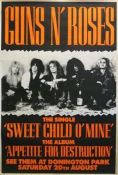 Poster Rock, Sweet Child O' Mine, Vintage Concert Posters, Rock Band Posters, Rock Posters, Rock Concert, Gig Posters