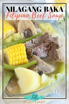 a glass bowl filled with meat and vegetables