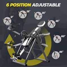 an exercise machine with six positions to adjust it