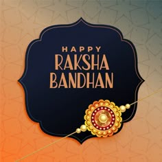 happy raksha bandhan greeting card with colorful background and decorative decoration on it