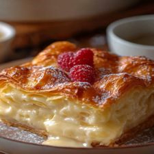 a close up of a dessert on a plate