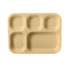 a beige divided tray with four compartments