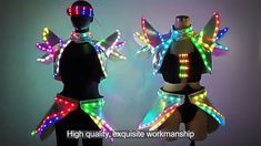 two mannequins with lights on their backs